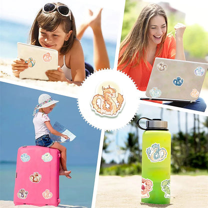 50 pieces of cartoon dragon graffiti stickers, suitable for bicycles, skateboards, cars, helmets, and laptop decorative sticker toys