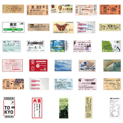 60PCS Japanese Travel Cartoon Graffiti Stickers Personalized Fashion Creative Trend DIY Decorative Stickers Skateboard Guitar Refrigerator Luggage Popular Exquisite Decals Toys