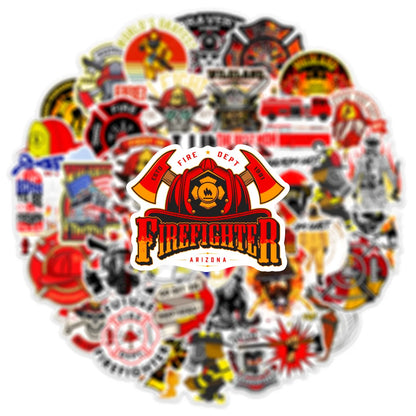 50PCS Cartoon Fireman Sticker Graffiti iPad Luggage Desk Notebook  Car Computer Pattern Scrapbook Toy Decoration