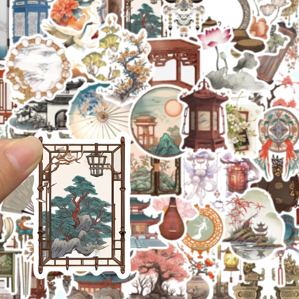 50PCS Literary Archaeology Stickers - Scriptorial Relic Decals for Textual Stratigraphy Maps, Bibliographic Memory Excavation & Paleographic Aesthetic Projects