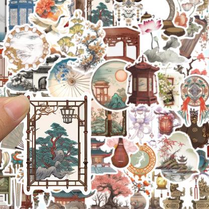 50PCS Literary Archaeology Stickers - Scriptorial Relic Decals for Textual Stratigraphy Maps, Bibliographic Memory Excavation & Paleographic Aesthetic Projects
