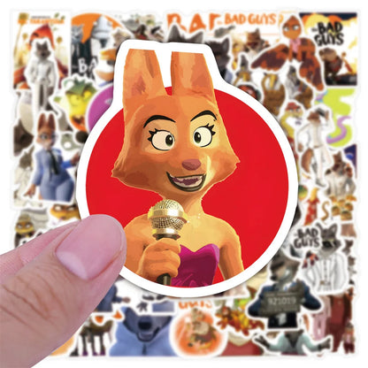 50pcs Cartoon Movie The Bad Guys Sticker For personalit Toys Luggage Laptop Ipad Skateboard Journal Cup Stickers