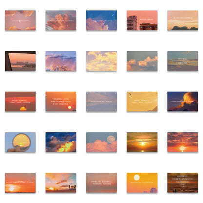 55PCS of gentle sunset text graffiti stickers, personalized creative and fashionable DIY exquisite decorative stickers, guitar table, skateboard helmet, refrigerator, popular decal toys