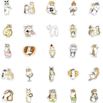 50PCS Cute Kitten Stickers - Adorable Cat Decals for Laptops, Water Bottles, Planners & Cat Lover Gifts
