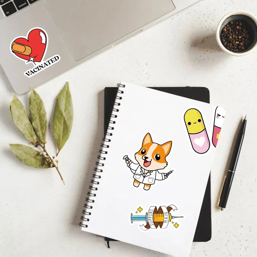 50PCS Cartoon Doctor Occupation Small Icon Sticker  Graffiti iPad Helmet  Guitar DIY Wall Sticker Toy Decoration 50PCS Cartoon Doctor Occupation Small Icon Sticker  Graffiti iPad Helmet  Guitar DIY Wall Sticker Toy Decoration