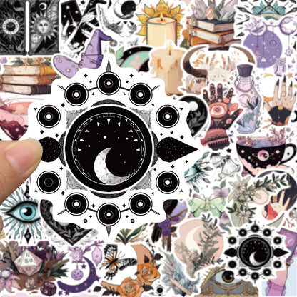 50PCS Cartoon Witch Doodle Stickers Exquisite, Fashionable, Creative DIY Journal Decorations Suitable for Suitcases, Skateboards, Laptops, Refrigerators, Phone Cases, and Stationery Boxes