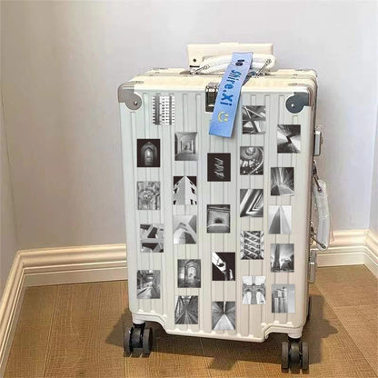 50PCS Cartoon Black and White Art Building Graffiti Stickers Personalized Fashion Creative DIY Exquisite Decorative Decals Toys for Water Cups Laptop Skateboard Computer Popular Stickers