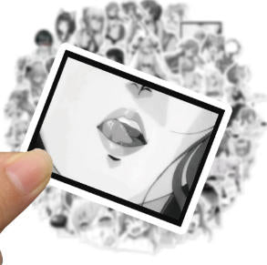 50PCS Black and White Anime Sexy Girl Graffiti Laptop Guitar Water Cup Skateboard Helmet Bike PVC Sticker