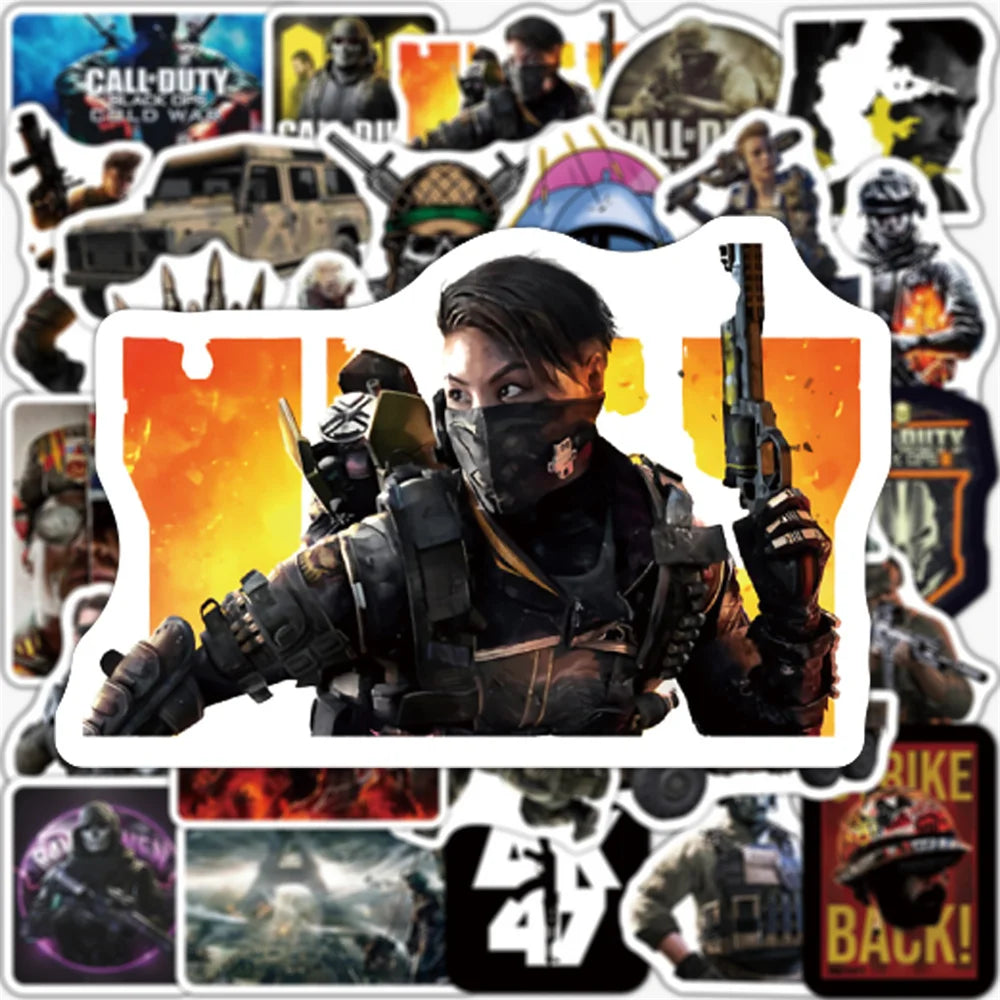 50PCS New Gun Game Graffiti Stickers Personalized Fashion Creative Exquisite Decorative Decals Toys for Bike Computer Laptop Electric Car Water Cup Popular Stickers