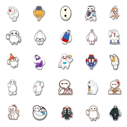 50PCS Cartoon Big White Decorative Stickers Suitcase Skateboard Guitar Car Waterproof Graffiti Suitcase Stickers