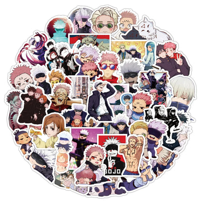 60PCS Japanese Anime Jujutsu Kaisen Character Graffiti Stickers for Luggage Laptop IPad Shell Diary Exquisite Trend DIY Decorative Stickers