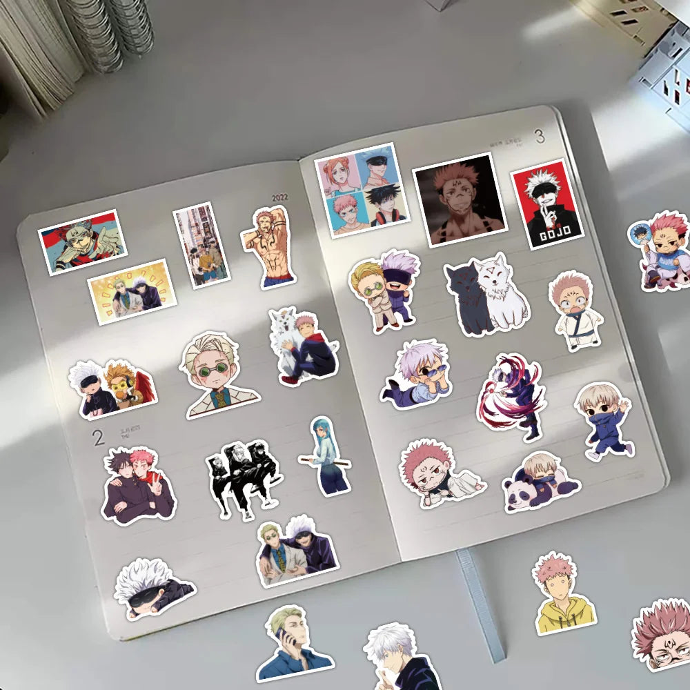 60PCS Japanese Anime Jujutsu Kaisen Character Graffiti Stickers for Luggage Laptop IPad Shell Diary Exquisite Trend DIY Decorative Stickers