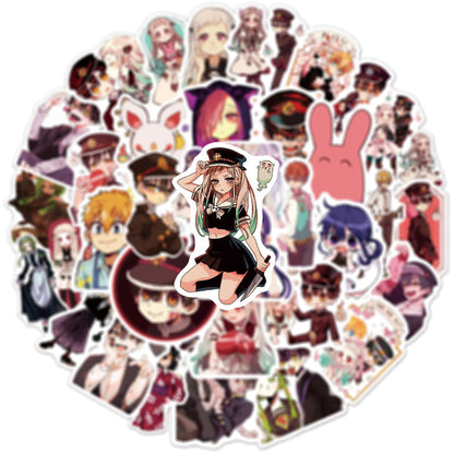 50PCS Anime Bound by the Earth: Hanako-kun Doodle Stickers Perfect for Skateboards, Refrigerators, Water Bottles, Helmets Exquisite DIY Decorations for Notebooks and Stickers