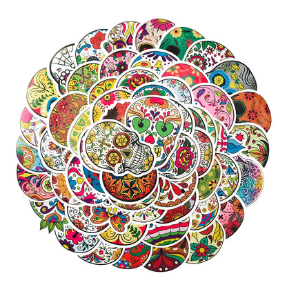 50PCS Cartoon Skull Sticker Graffiti iPad Luggage Laptop Helmet Car Computer Pattern Scrapbook Toy Decoration