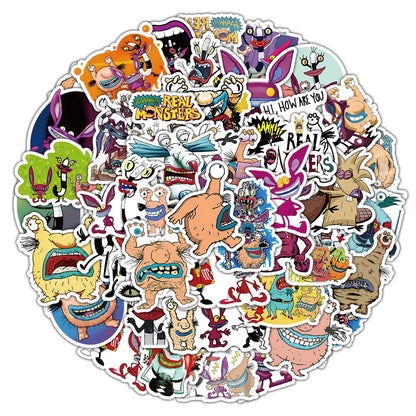 50PCS Anime Ah! There Are Monster Graffiti Waterproof Stickers Creative Trend Personality Decorative DecalsHelmet