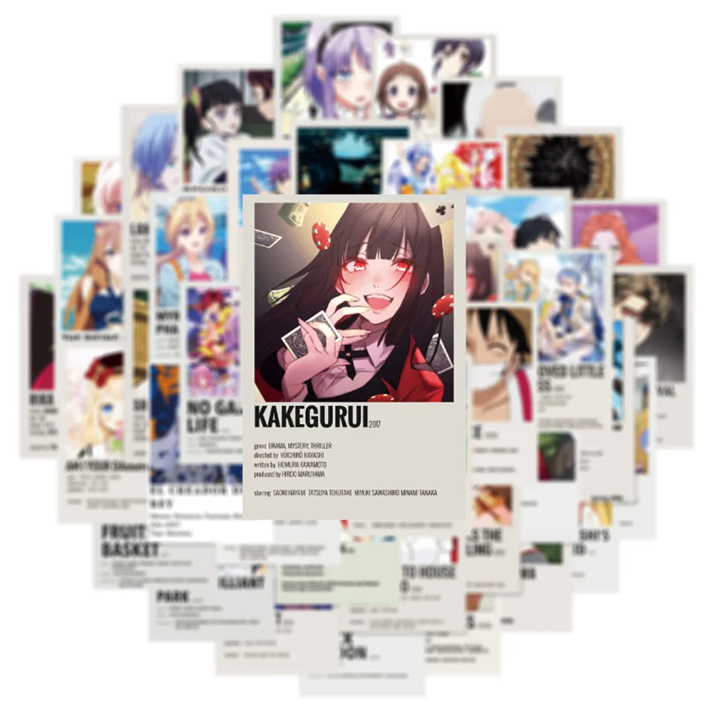 50PCS Anime Poster Collection Sticker Decoration Luggage Laptop IPad Journal Skateboard Waterproof Sticker