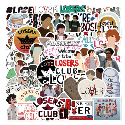 50PCS Derry‘s Losers Club Stickers, Cartoon Doodles of Friendship and Courage for Fans of the Classic Story