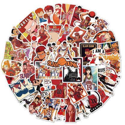 50PCS Anime Slam Dunk Graffiti Waterproof Sticker Creative Decorative Decal Refrigerator Skateboard Helmet Guitar