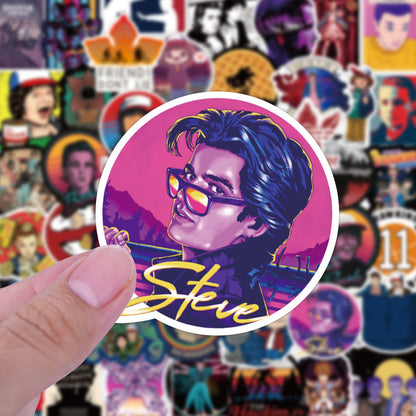 50PCS Stranger Things Inspired Stickers, Upside Down & 80s Retro Sci-Fi Doodles for Fans of the Adventure