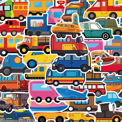 50PCS Cartoon Car Doodle Stickers for Phone Cases, Laptops, Skateboards, Water Bottles, Helmets, and More Perfect for DIY Notebooks, Decorating Desktops, and More