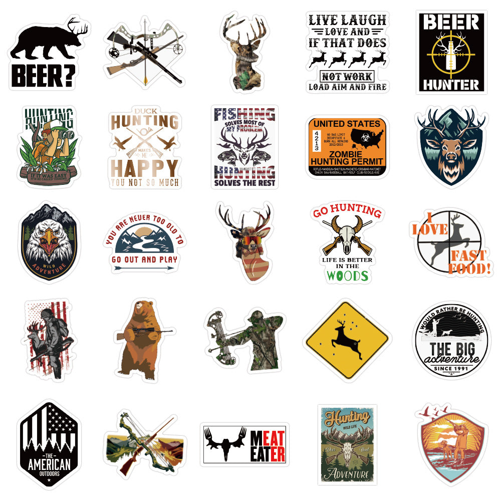 50PCS Urban Safari Stickers - Civilized Hunting Decals for Modern Quest Logs, Digital Trophies & Symbolic Predation Journals