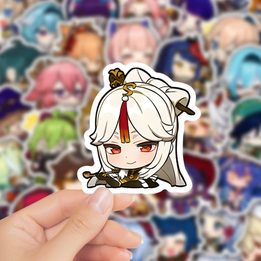 50PCS original Q-style anime and game doodle stickers, personalized, fashionable, creative and trendy DIY decorative stickers, skateboards, water cups, refrigerators, helmets, guitars, popular sticker toys