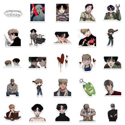50PCS cartoon and anime killing track graffiti stickers, personalized and fashionable DIY creative decorative stickers, toys, refrigerators, skateboards, water cups, helmets, and popular exquisite stickers