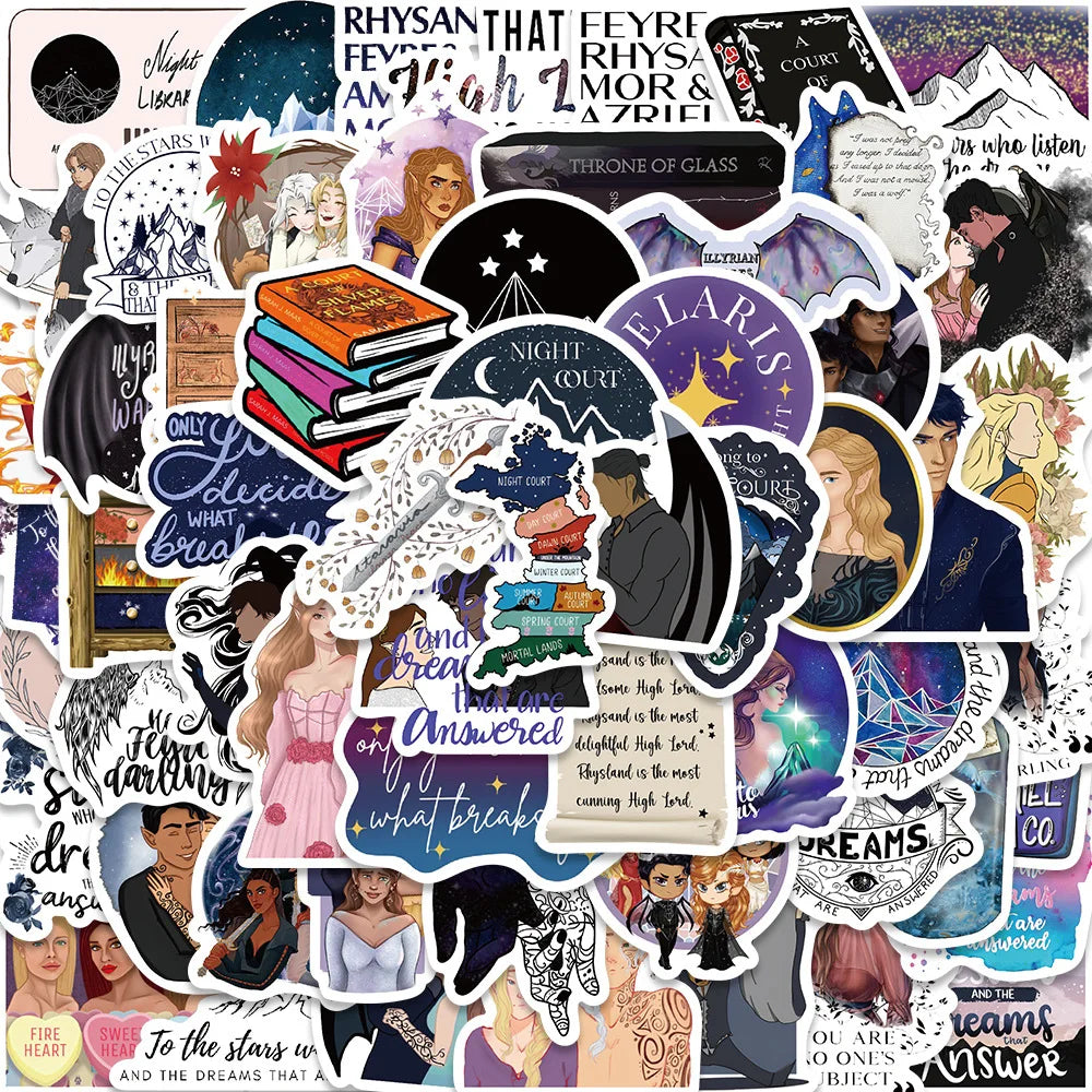 50PCS New Popular Cartoon Acotar Sticker Pack Skateboard Guitar Decoration DIY Laptop Waterproof Graffiti Decal