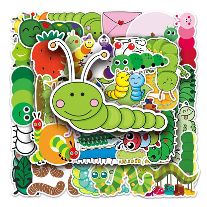 50PCS Cartoon Caterpillar Graffiti Waterproof Sticker Personality Creative Water Cup Refrigerator Guitar Helmet