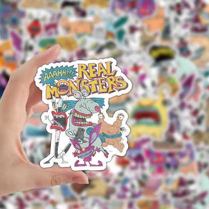 50PCS Anime Ah! There Are Monster Graffiti Waterproof Stickers Creative Trend Personality Decorative DecalsHelmet