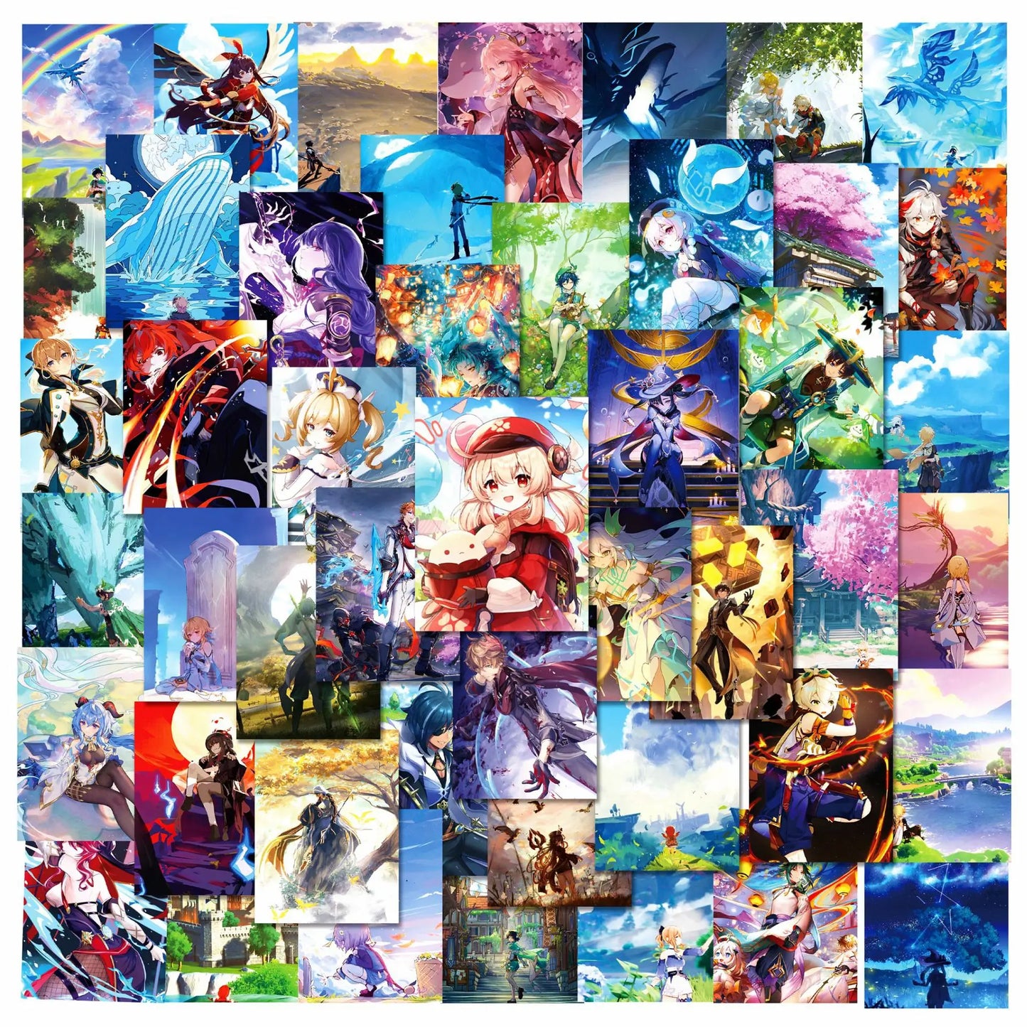 50PCS Cartoon Genshin Impact Sticker Graffiti iPad Notebook Helmet Car Computer Pattern Scrapbook Toy Decoration