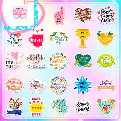 50PCS Thanksgiving & Mother's Day Stickers, Cute Cartoon Thank You & Love Doodles for Cards, Gifts, and Family Celebrations