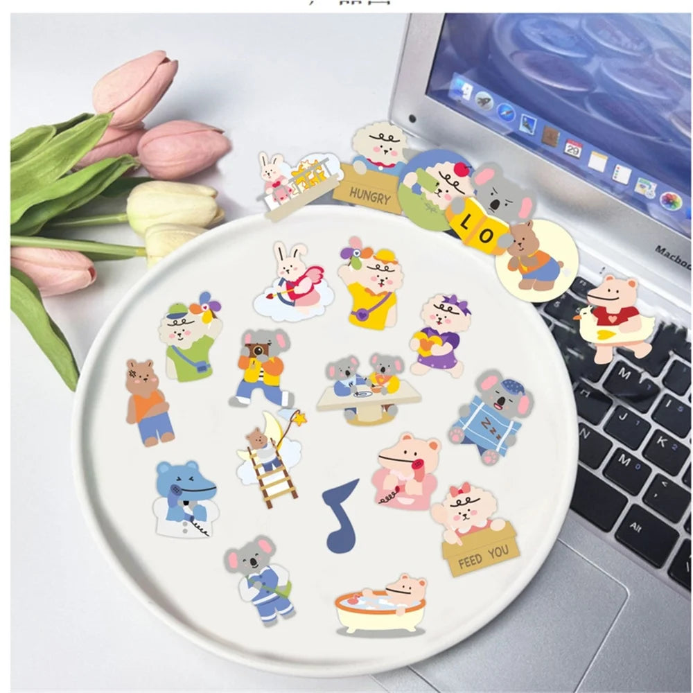 50PCS Cartoon Cute Bear Koala Sticker for Luggage Laptop Ipad Phone Case Journal Cup Diary Waterproof Sticker