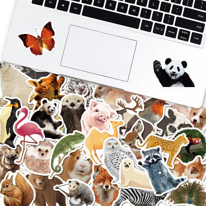 50PCS Zoo Series Cartoon Graffiti Waterproof Stickers Personalized Creative Decoration Refrigerator SkateboardCup