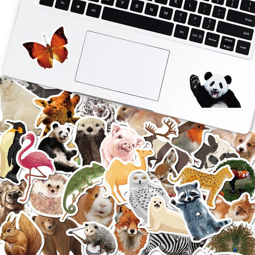 50PCS Zoo Series Cartoon Graffiti Waterproof Stickers Personalized Creative Decoration Refrigerator SkateboardCup