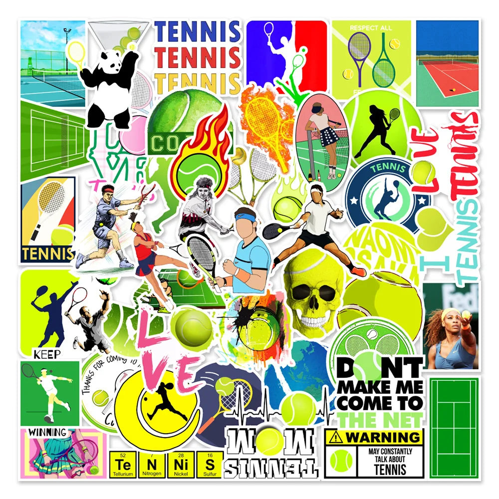 50PCS Tennis Graffiti Stickers Car Water Cup Suitcase Mobile Phone Laptop Decorative Stickers