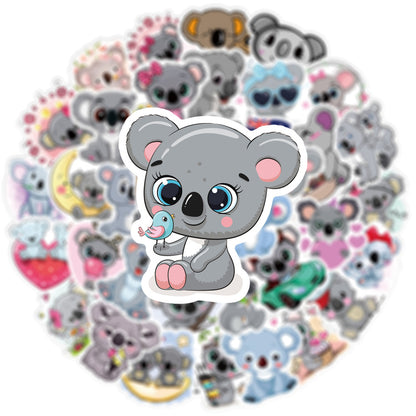 50PCS Cute Koala Stickers - Australian Animal Decals for Laptops, Water Bottles, Planners & Animal Lover Gifts