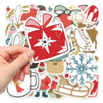 27 pieces of Christmas cute cartoon graffiti stickers, personalized, fashionable, creative and exquisite DIY decorative stickers, toys, refrigerators, skateboards, helmets, water cups, guitars and popular stickers