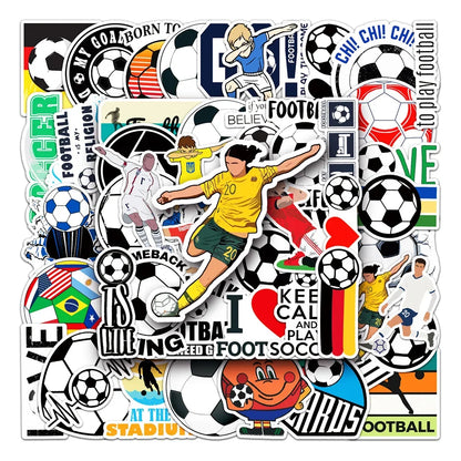 50PCS Football Sports Graffiti Cartoon Stickers Toy Luggage Laptop Car Computer Ipad Gift Skateboard Car Sticker