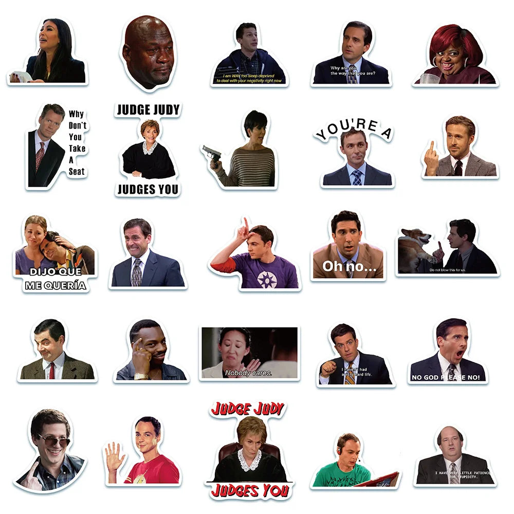 100PCS American TV Series Funny Classic Meme Stickers for Journal Luggage Laptop IPad Cup Waterproof Stickers
