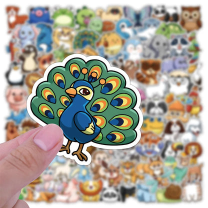 100PCS Cartoon Cute Animal Graffiti Stickers Personalized Creative Decorative Stickers Skateboards Guitar Laptop Refrigerator Luggage Fashion Popular Decals Gift Toys