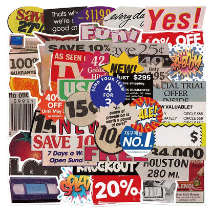 50PCS Pop Style Stickers Personality Can Be Decorated Luggage Notebook Waterproof Removable Stickers
