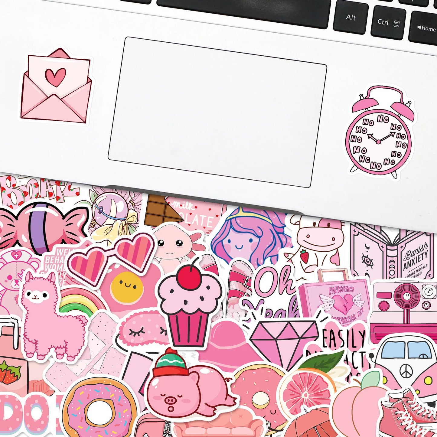 50PCS Card Pink Mixed Graffiti Sticker iPad Luggage Helmet Car  Guitar DIY Scrapbook Wall Sticker Toy Decoration