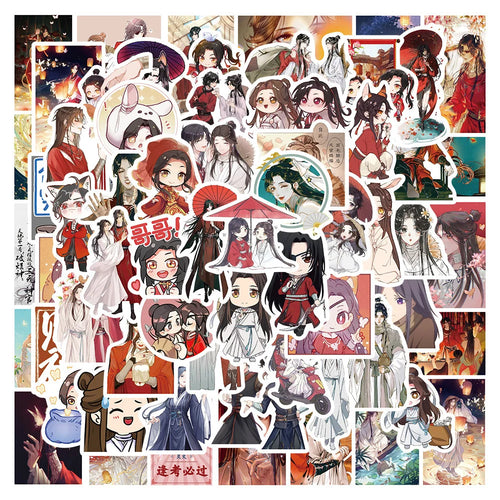65PCS Bl novel and comic Tianguan Zhi Fu Xie Ren × Huacheng Graffiti stickers, personalized fashion and creative trend DIY Exquisite decorative stickers for luggage, toys, laptops, IPad cases, popular stickers