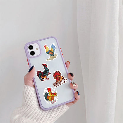 50 pieces of cartoon animal rooster creative graffiti stickers, personalized DIY bicycle, skateboard, car helmet, laptop, phone case decorative sticker toys