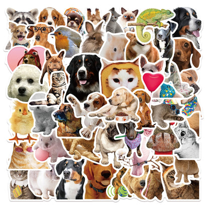 50PCS Funny Animal Doodle Stickers, Cute Cartoon Vinyl Decals for Laughter, Journals, and Kids Crafts