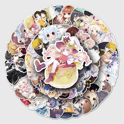 52PCS Cartoon Cute Girls Small Fresh Secondary Yuan Graffiti Stickers Personalized Creative DIY Decorative Stickers Computer Cell Phone Skateboard Refrigerator Helmet Decals Popular Toys
