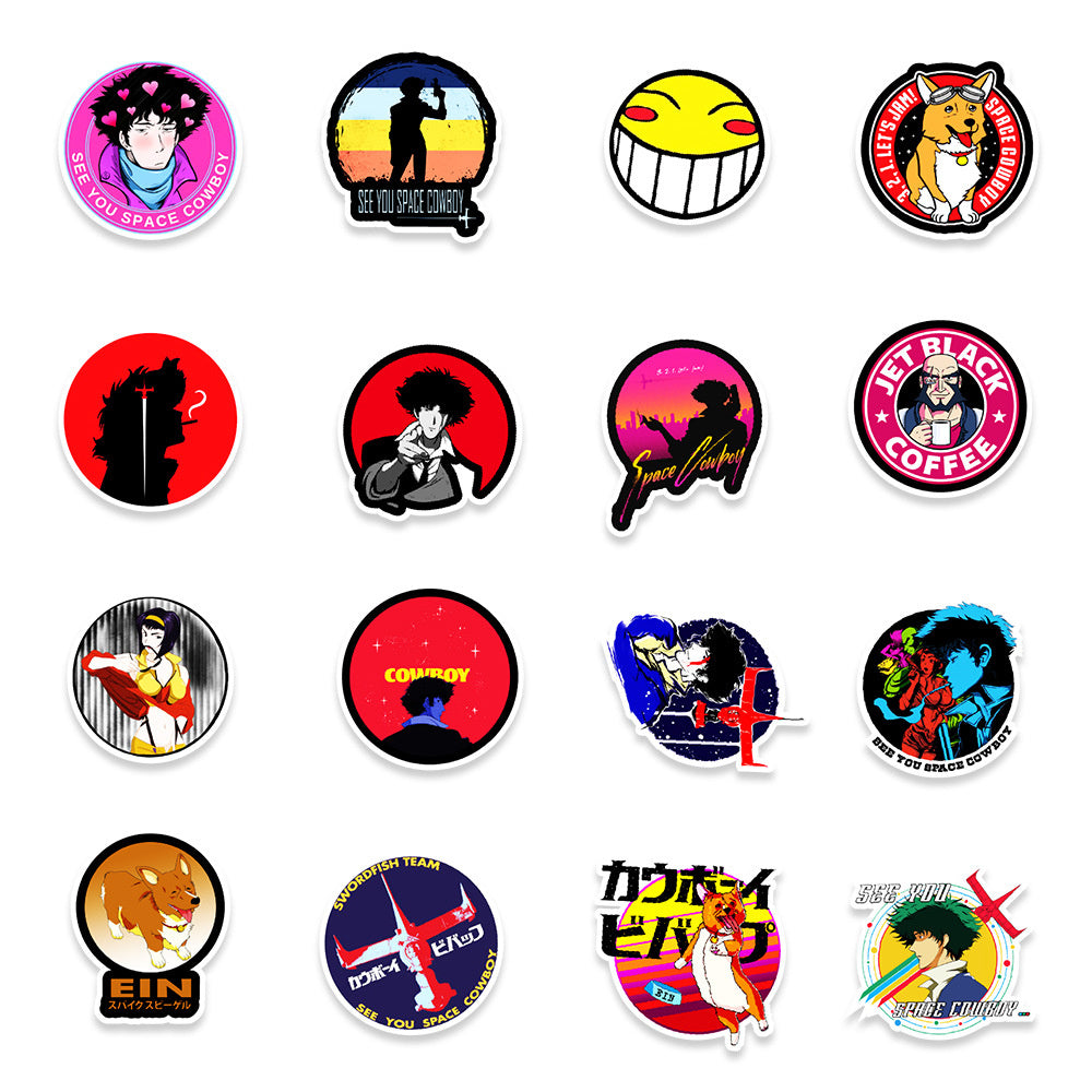 50PCS Vintage Cartoon Cowboy Stickers, Classic Animated Sheriff & Sidekick Doodles for Nostalgic Fans