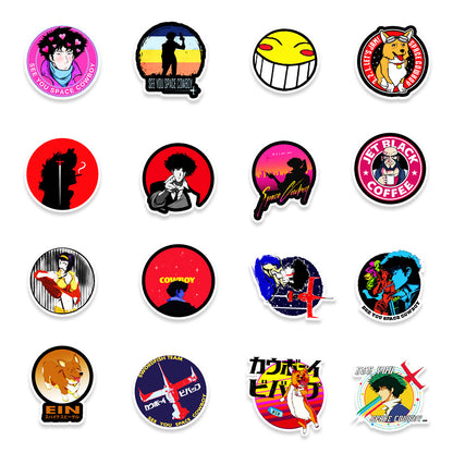 50PCS Vintage Cartoon Cowboy Stickers, Classic Animated Sheriff & Sidekick Doodles for Nostalgic Fans