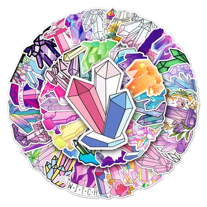 50PCS Cartoon Cute Crystal Romantic Creative Graffiti Sticker Bike Laptop Computer Skateboard Car Guitar Helmet